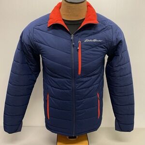 Eddie Bauer First‎ Ascent Men's S Reversible Blue Red Puffer Jacket Ignitelite